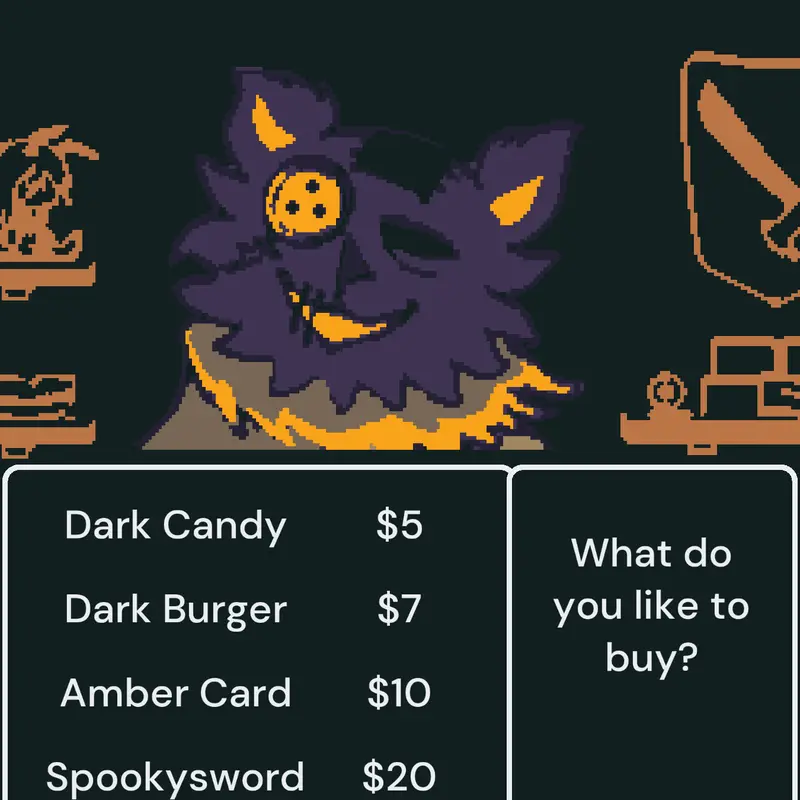 Deltarune Chapter 1 Seam Shop by @Toby-Fox