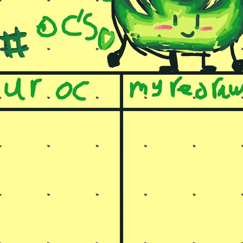 Redrawing ocss!! :3 🩷🩷💛💛 by @Grassy_bfdi-yumyum
