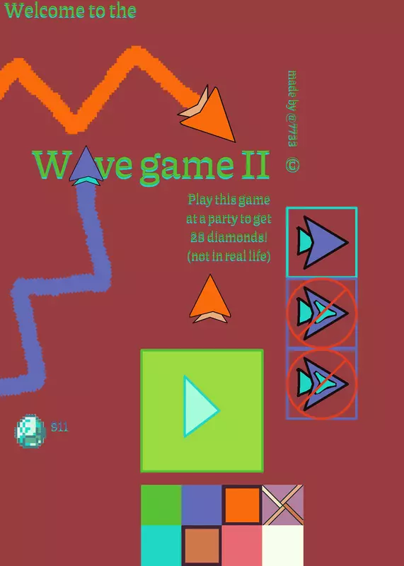 A zigzag/wave game with gravity portal by @7733