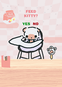 Mukbang kitty feed. Milk