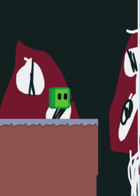 Green cube is in backrooms
