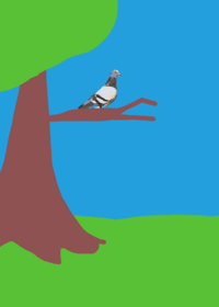 One little pigeon sitting on a tree [FULL...