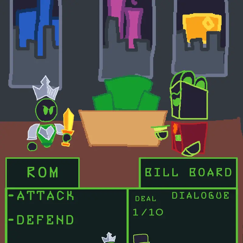 Deltarune-style databrawl battle by @cheesebunger