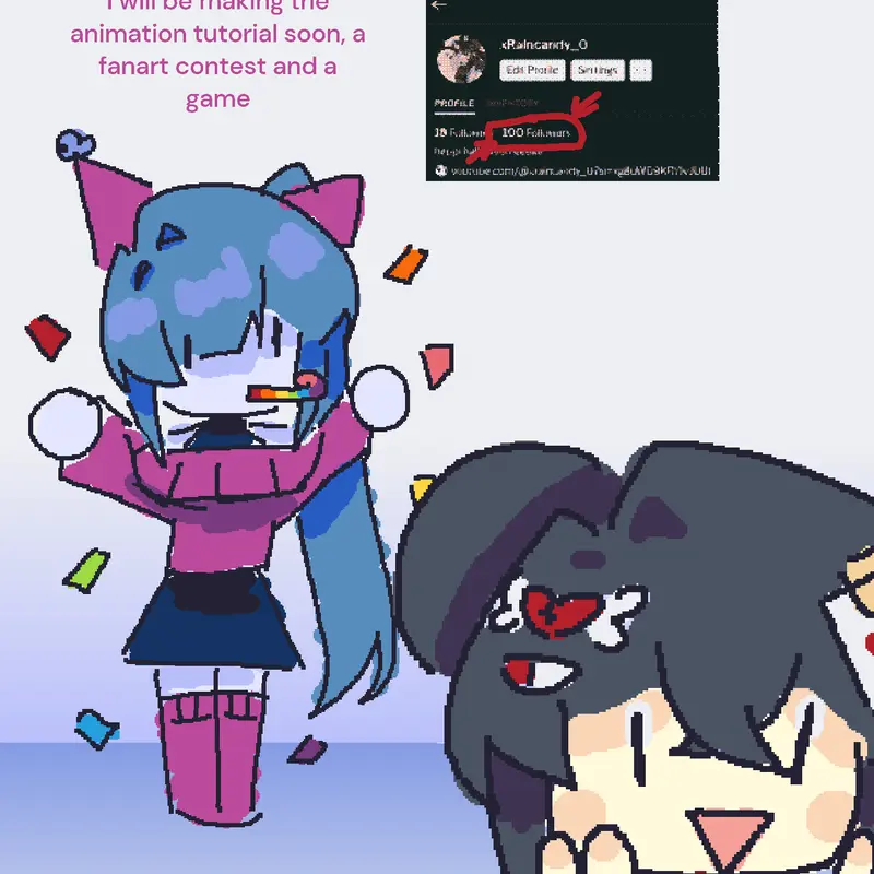 100 follows by @xRaincandy_0
