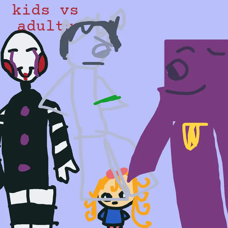 Puppet with kids vs William afton by @kalinicabatinica
