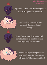 Waxwell and Spidter conversation