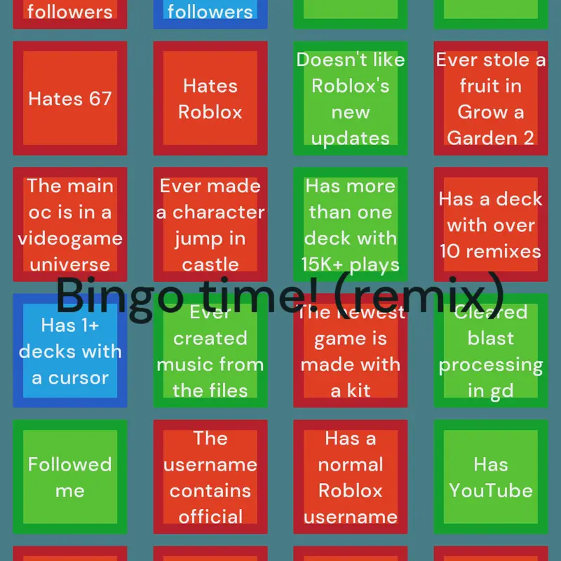 Castle Bingo by @TheCoolestNokia