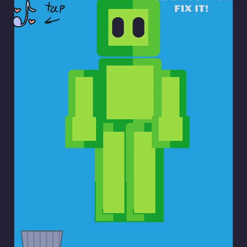 Green cube ragdoll -(still wip a bit) by @Pinkcube_offical