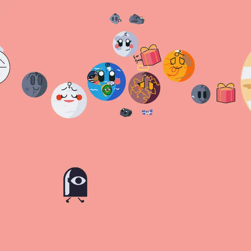 Planet simulation game by @raioantoning