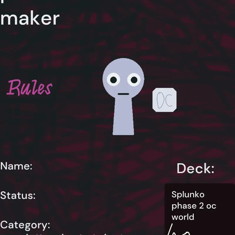 Oc maker splunko music sprunki AHWHAJWHS by @Ultimater