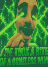 HE TOOK A BITE OF A BONELESS WING...