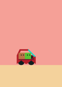 Driving car in the desert,go to home