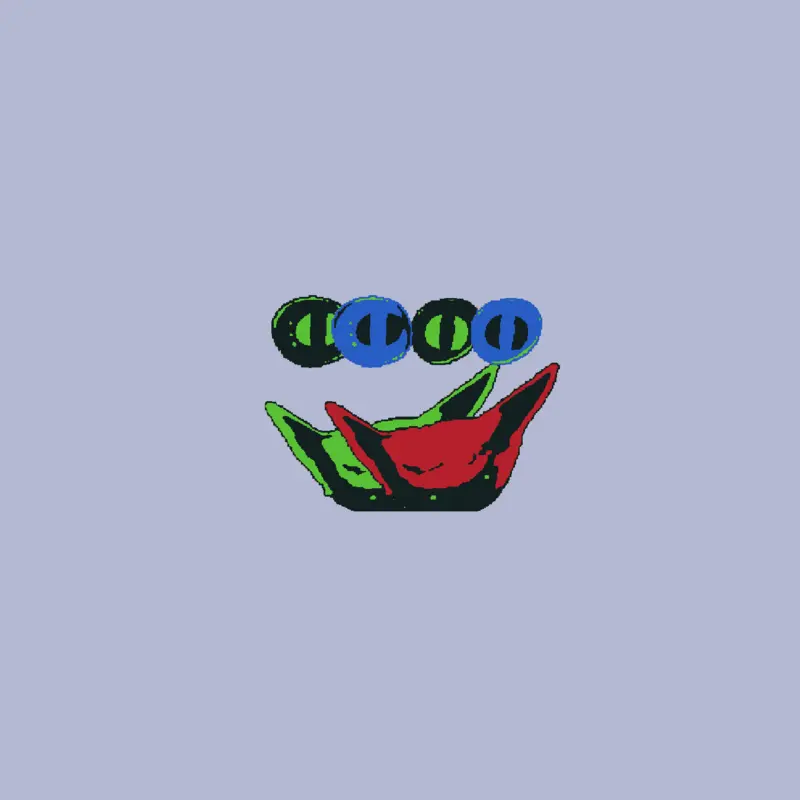 Spooky scary red blue green by @huggynoah