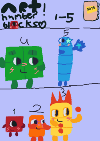 ART: number block drawings! Wip: 1 to 5