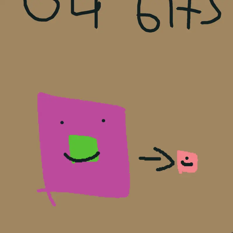 64 bits but numberblocks by @JinClayden