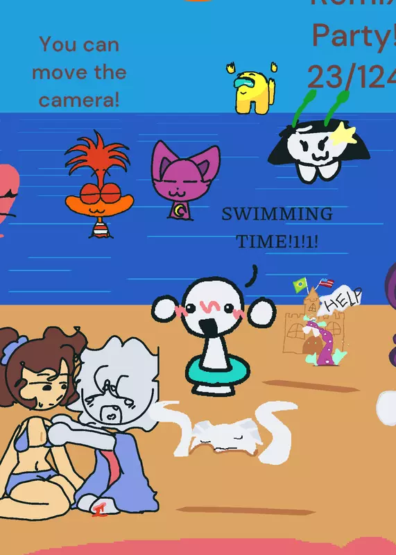 Beach party add ur oc! by @Blot_fanatik