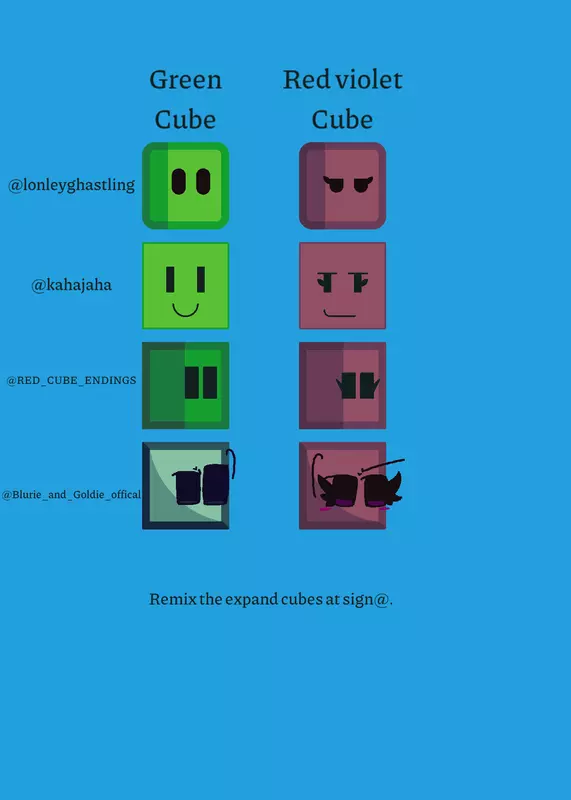 The green cube and the red-violet cube by @kahajaha