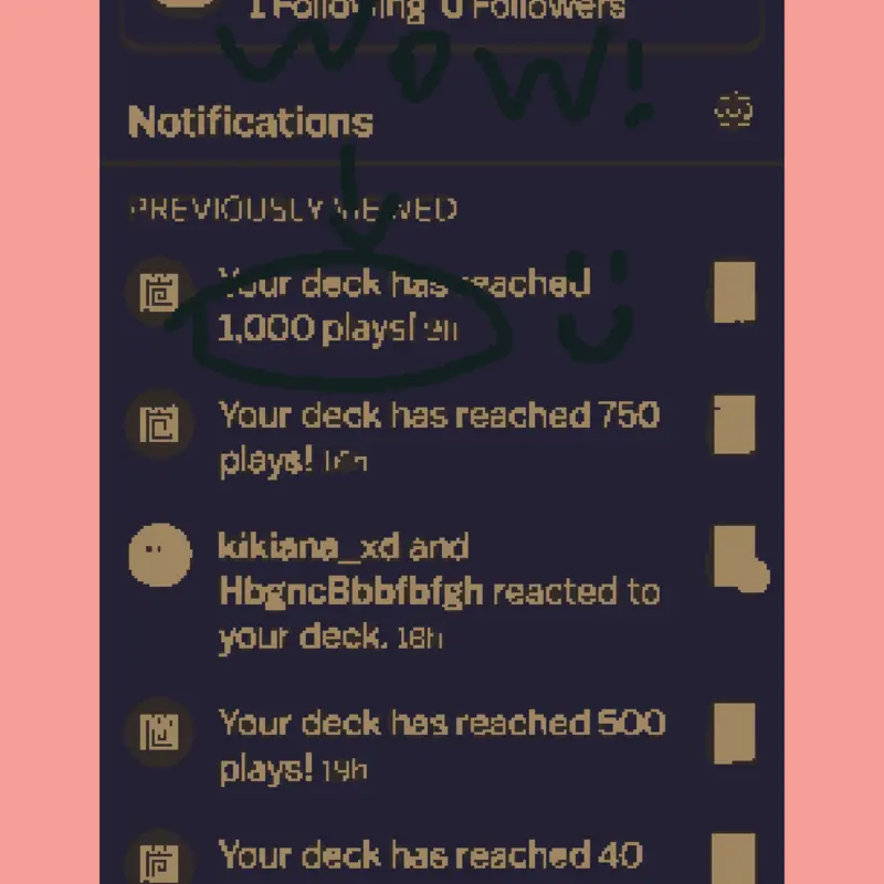 A deck reached 1k plays by @QiannaeleanorKosasi