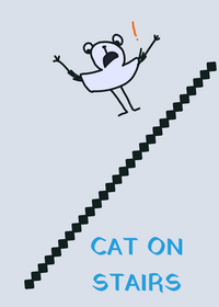 Cat on stairs