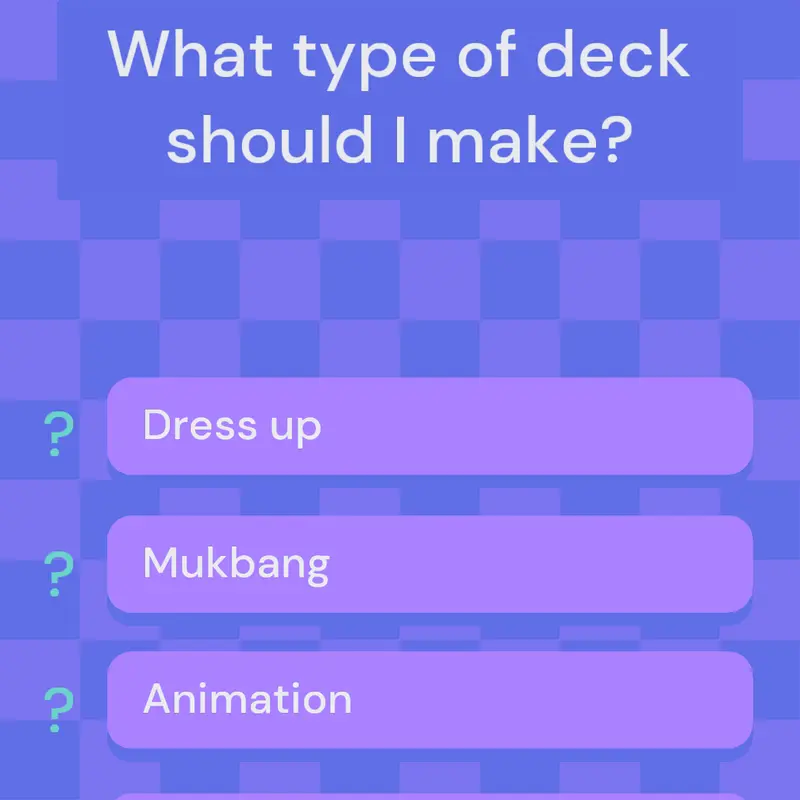 Mukbang questions by @cynnessaplaysgames