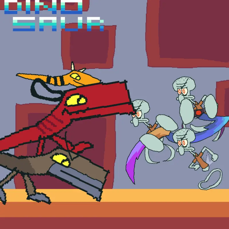 Squidward vs Dinosaur by @Comany_Movie