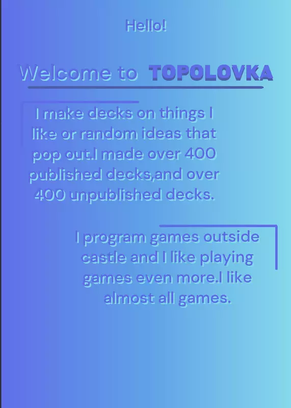 Game by @topolovka