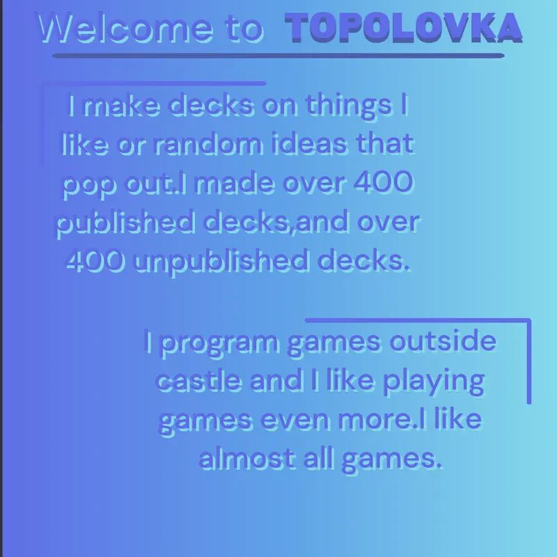 Game by @topolovka