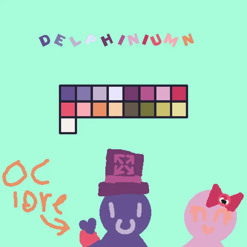 delphiniumn showcase + oc lore by @Blulight_Official