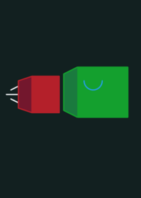 Red block vs green blocks!