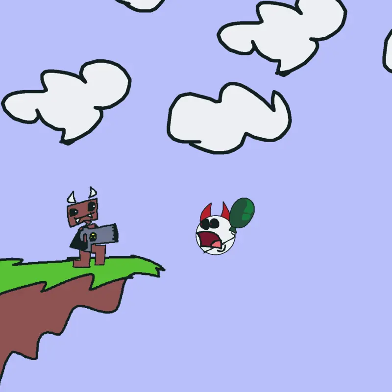 Boxy shoots demons balloon by @mandansahurman