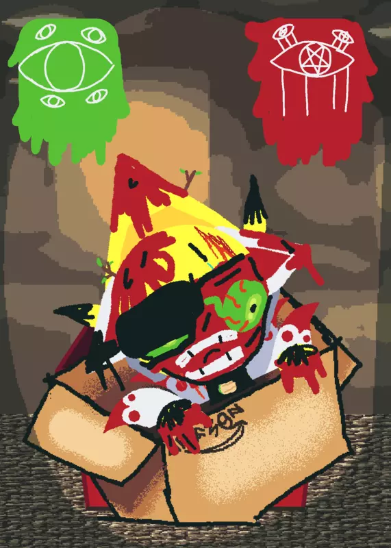 Kitsune cat backrooms edition by @LakukuRustynMocha