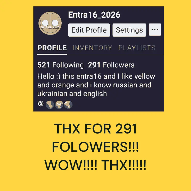 THX FOR 291 FOLLOWERS by @Entra16_2026