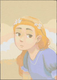 warm painting of a girl