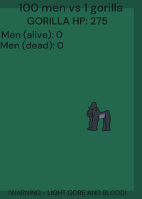 100 men vs 1 gorilla