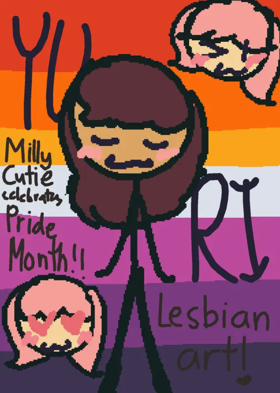 Lesbian drawing! Yuriiii!! :D by @MillyCutie