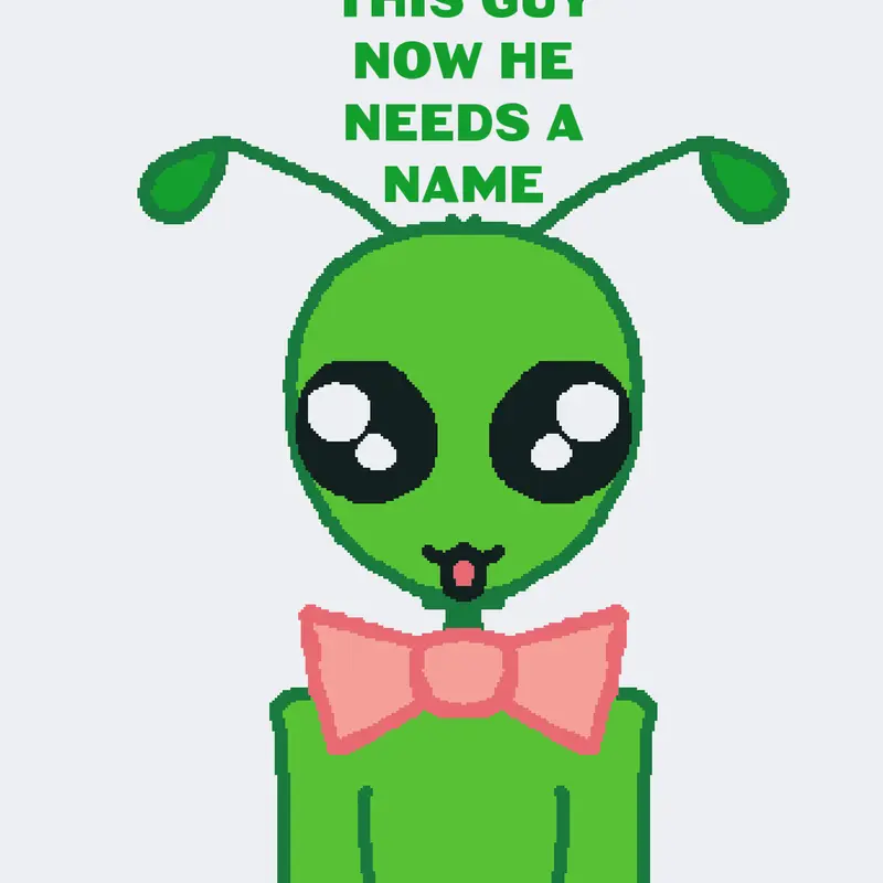 Just a Lil alien dude with a bowtie by @KuriousKatzz