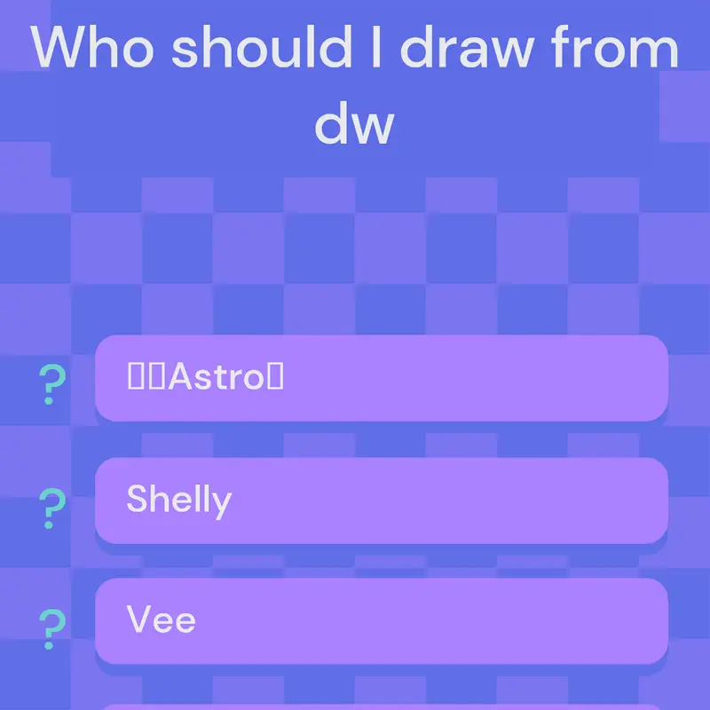 Who should I draw? by @Calicocatyourpookie