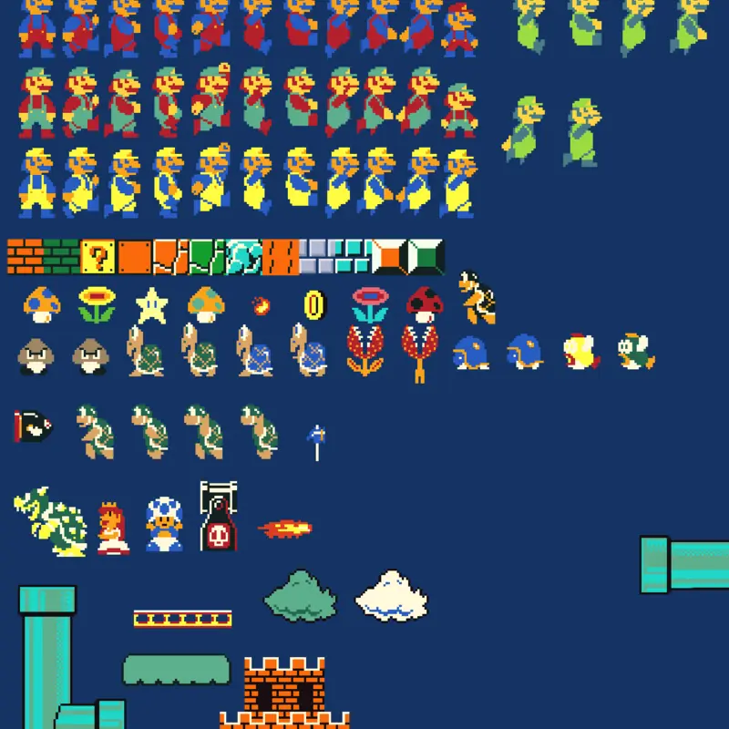 More New Super Mario Bros 8-Bit Sprites by @LittlemanOfficialAcc