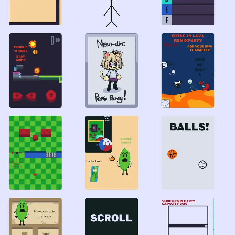 All my games by @Pickle_Rhodes1
