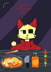Halloween Mukbang asmr oc devil cat kity