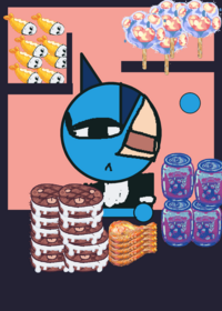 Mukbang maid is my oc named blueberry cat