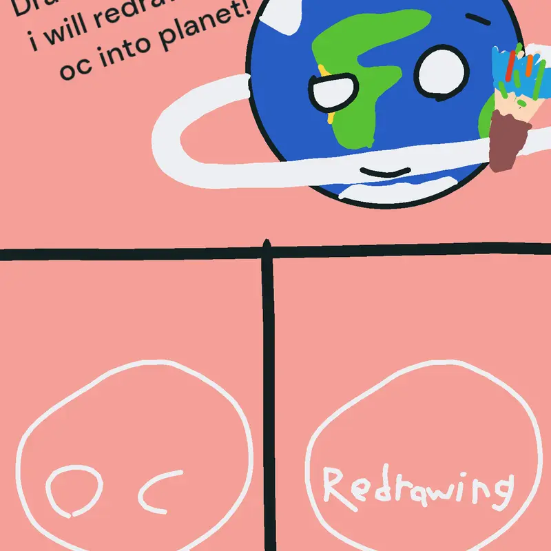 Redrawing oc into planet by @bordiaofficial1820