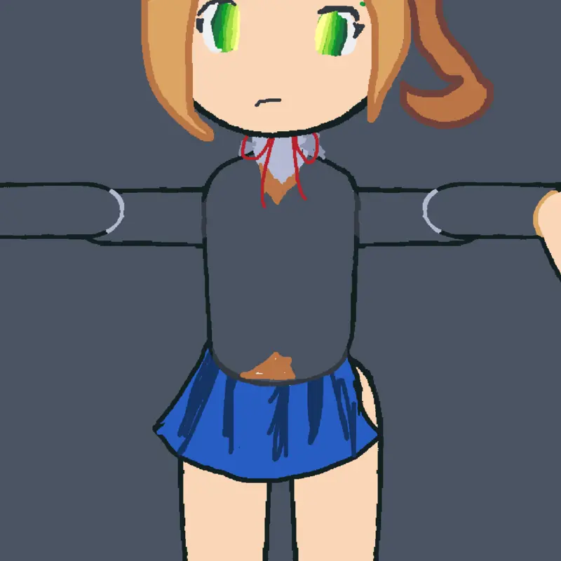 Monika ragdoll by @ChocoUwU