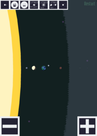 To scale Solar system