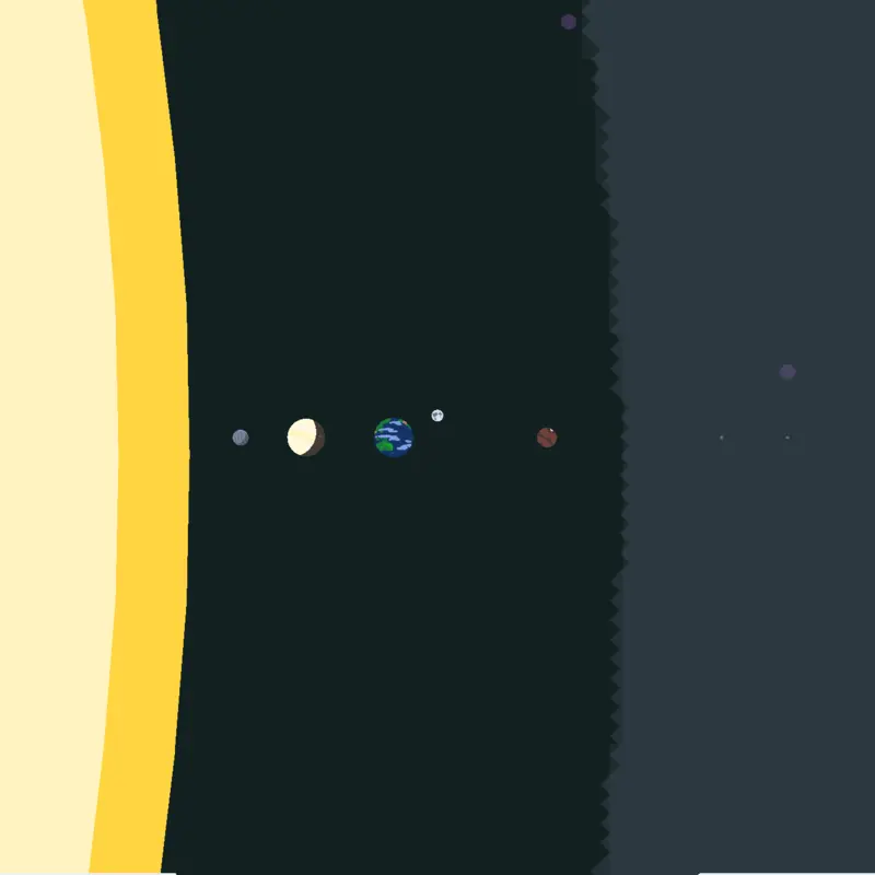 To scale Solar system by @C25TheGoofyPinkLettuce