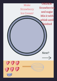 make strawberry ice cream by waffle