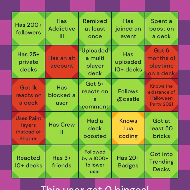 Bingo by @CriscottoYT