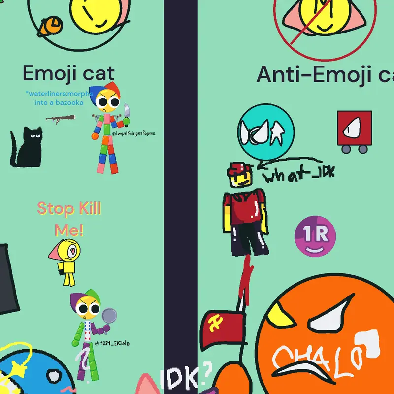 Emojicat vs anti-emojicat I guess by @HYPERLINERS2