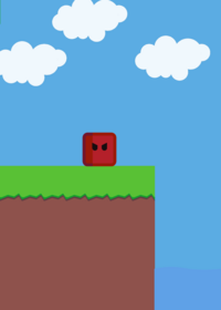 Red cube got a holy bomb from doors