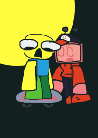 Veeronica teaches Noob how to skate